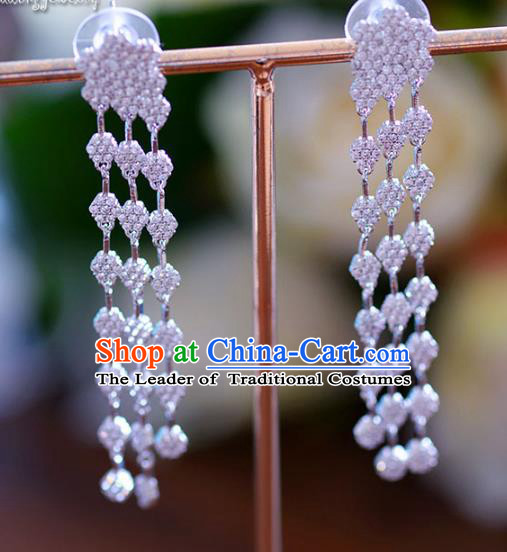 Top Grade Handmade Jewelry Accessories Ancient Zircon Tassel Earrings for Women