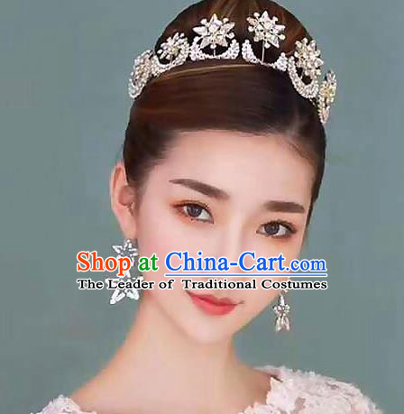 Handmade Baroque Style Hair Jewelry Accessories Bride Crystal Moon Royal Crown Princess Imperial Crown for Women