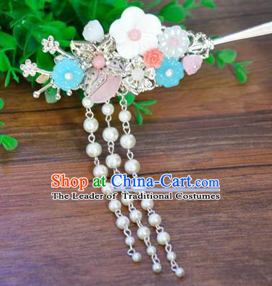 Ancient Chinese Handmade Hair Accessories Classical Palace Hairpins Tassel Step Shake for Women