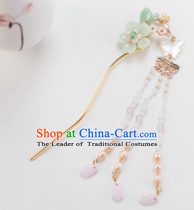 Chinese Ancient Handmade Hair Accessories Hanfu Tassel Hair Clips for Women