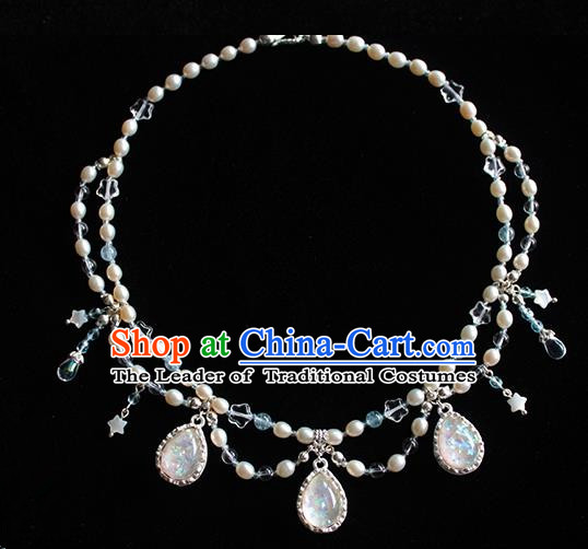 Chinese Ancient Handmade Hanfu Pearls Necklace Accessories Necklet for Women