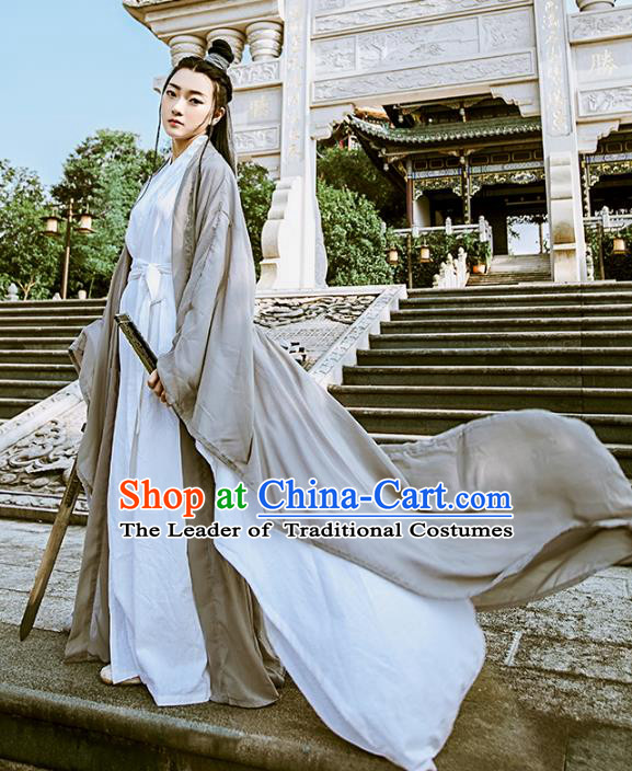 Chinese Ancient Swordswoman Costumes Jin Dynasty Chivalrous Women Hanfu Dress Clothing