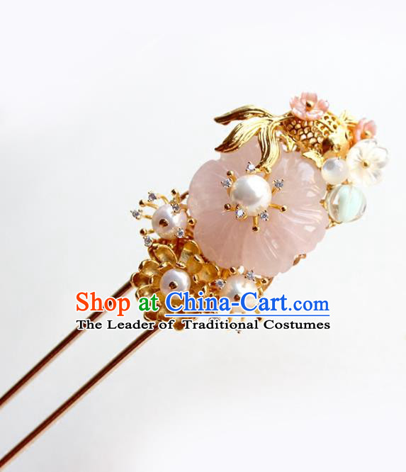 Chinese Ancient Handmade Hair Clip Classical Hair Accessories Hanfu Goldfish Hairpins for Women