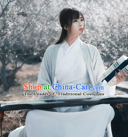 Chinese Ancient Nobility Lady Hanfu Dress Jin Dynasty Hermit Swordsman Costumes for Women