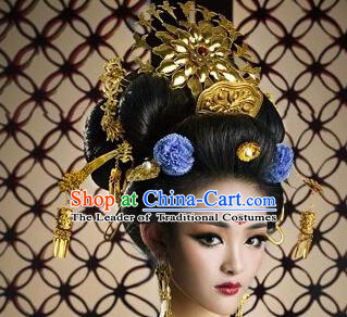 Chinese Traditional Ancient Queen Phoenix Coronet Hairpins Hair Accessories for Women