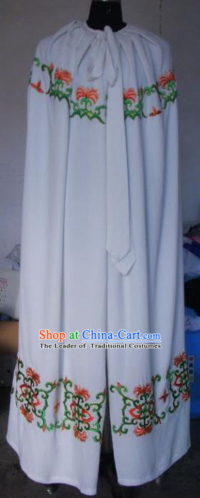 Chinese Traditional Beijing Opera Young Lady Costumes China Peking Opera Diva White Cloak for Adults