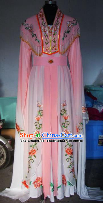 Chinese Traditional Beijing Opera Young Lady Costumes China Peking Opera Diva Pink Dress for Adults