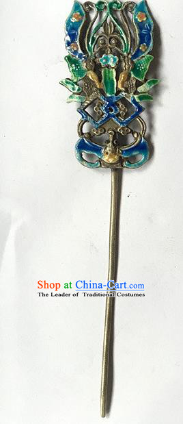 Chinese Traditional Ancient Blueing Hair Clip Hanfu Hairpins Hair Accessories for Women