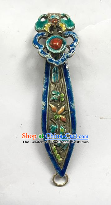 Chinese Traditional Ancient Blueing Anaglyph Hair Clip Hanfu Hairpins Hair Accessories for Women