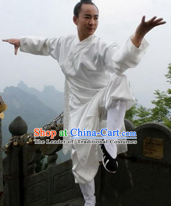 Chinese Traditional Martial Arts Costumes Tai Chi Clothing Taoist Kung Fu White Suits for Men