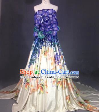 Top Grade Compere Stage Performance Costume Models Catwalks Customized Dress for Women