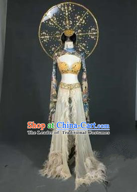 Top Grade Models Catwalks Costume and Prop Compere Stage Performance Full Dress for Women