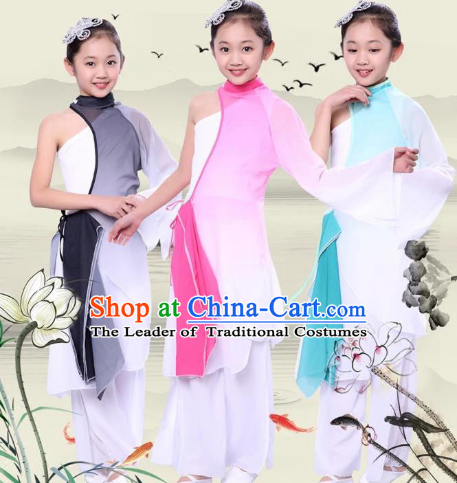 Children Models Show Costume Chinese Stage Performance Folk Dance Clothing for Kids