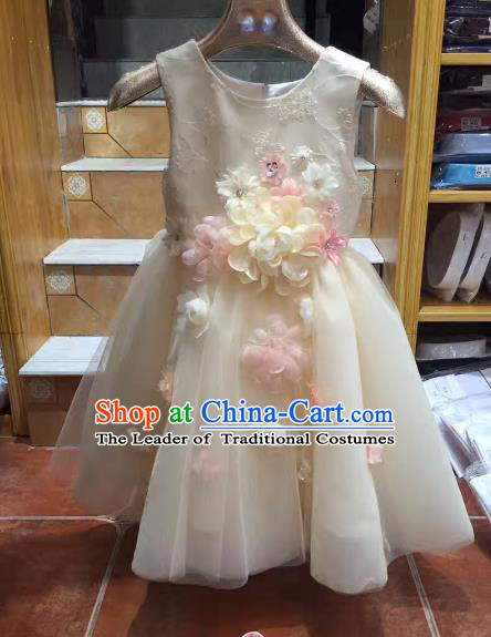 Top Grade Children Catwalks Costume Modern Dance Stage Performance Princess Dress for Kids