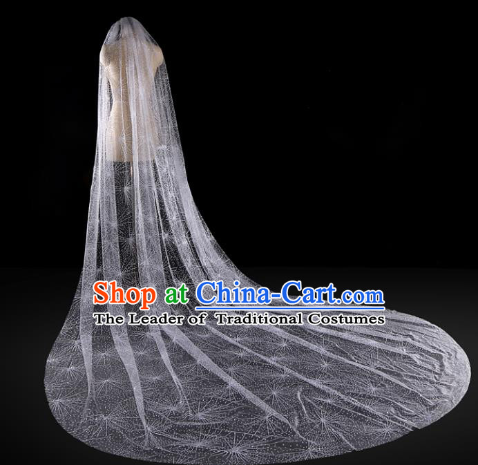 Top Grade Bride Hair Accessories White Wedding Veil Headwear for Women