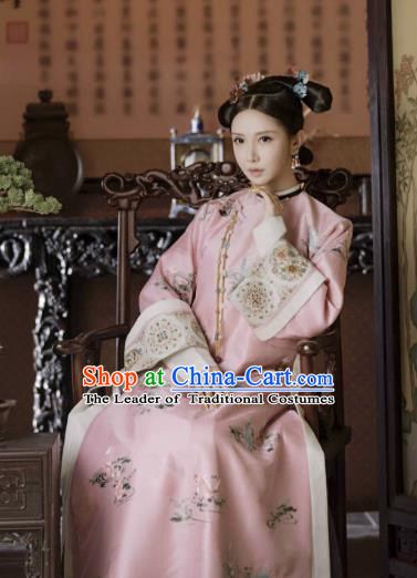 Chinese Ancient Drama Story of Yanxi Palace Qing Dynasty Manchu Imperial Consort Embroidered Costumes for Women