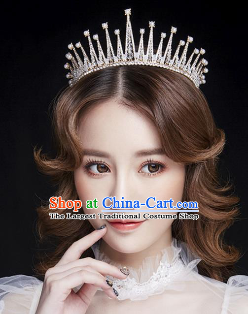 Handmade Bride Crystal Royal Crown Wedding Hair Jewelry Accessories for Women