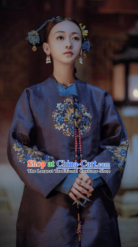 Story of Yanxi Palace Ancient Chinese Qing Dynasty Imperial Noble Consort Embroidered Costumes and Headpiece for Women