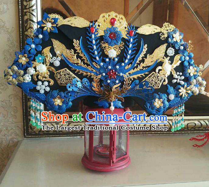 Chinese Ancient Handmade Qing Dynasty Manchu Queen Phoenix Coronet Hairpins Hair Accessories Complete Set for Women