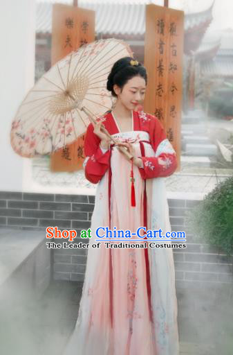 Chinese Ancient Imperial Concubine Dress Tang Dynasty Princess Embroidered Hanfu Clothing for Women