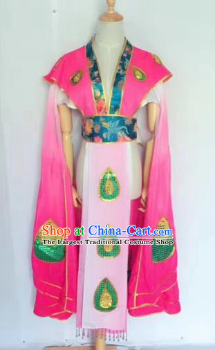 Chinese Peking Opera Butterfly Lovers Rosy Dress Traditional Beijing Opera Young Lady Embroidered Costumes for Adults