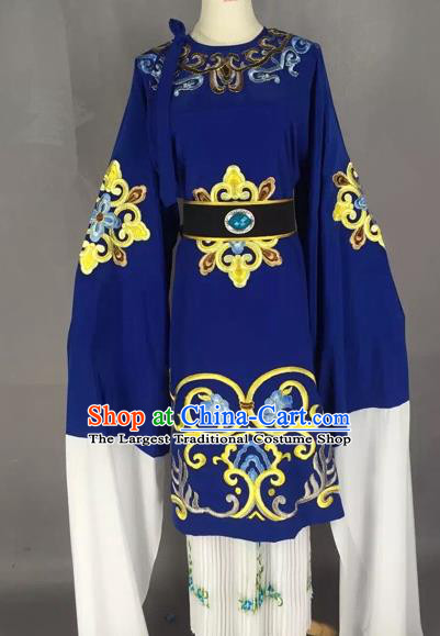 Chinese Beijing Opera Pantaloon Blue Clothing Ancient Old Woman Costume for Adults