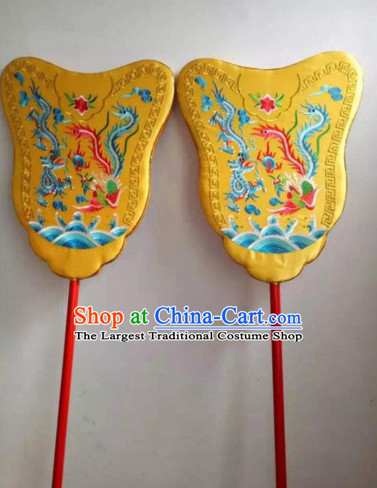 Chinese Traditional Beijing Opera Props Peking Opera Yellow Palace Fans