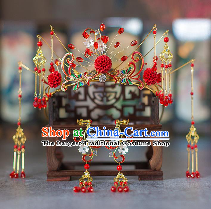 Chinese Ancient Phoenix Coronet Wedding Hair Accessories Traditional Hairpins for Women