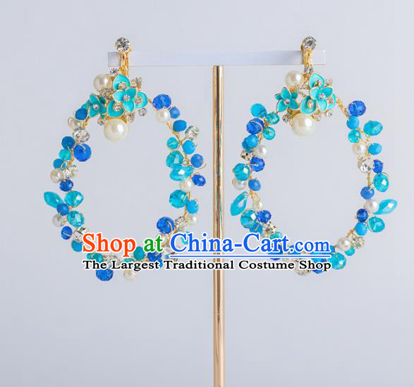 Top Grade Bride Wedding Ear Accessories Blue Earrings for Women