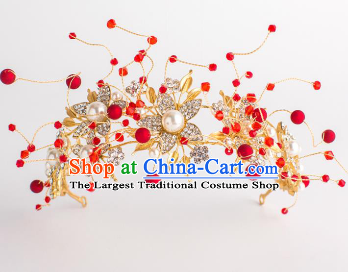 Top Grade Wedding Hair Accessories Bride Retro Golden Royal Crown for Women