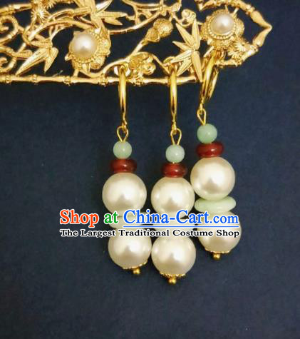 Chinese Ancient Earrings Qing Dynasty Manchu Palace Lady Ear Accessories for Women