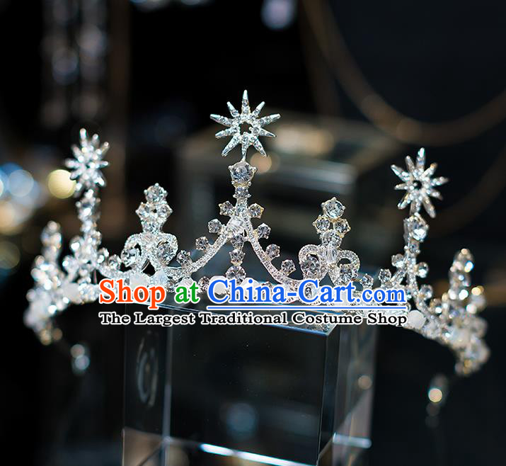 Top Grade Baroque Queen Zircon Royal Crown Wedding Bride Hair Accessories for Women