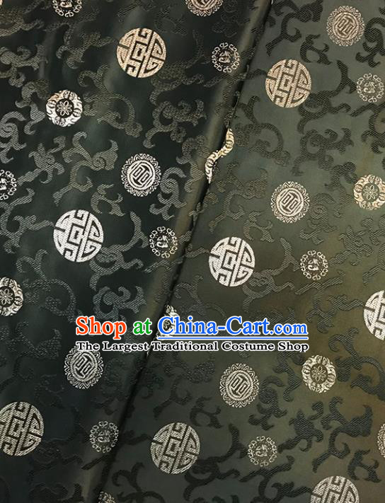 Asian Chinese Traditional Palace Pattern Atrovirens Brocade Fabric Silk Fabric Chinese Fabric Material