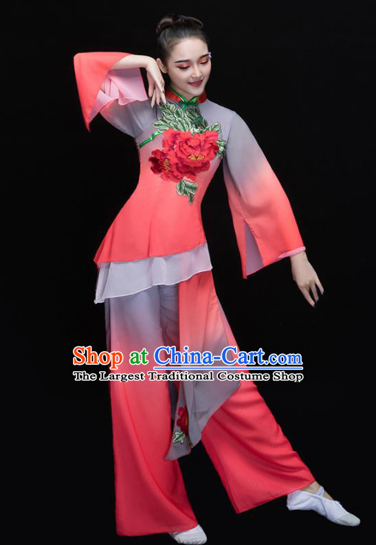 Chinese Traditional Folk Dance Yangko Clothing Classical Umbrella Dance Costume for Women