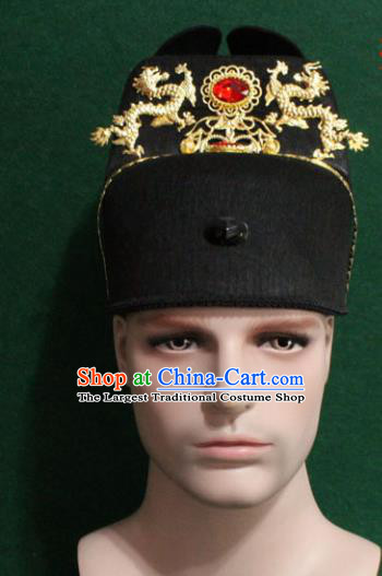 Chinese Traditional Swordsman Hair Accessories Ancient Ming Dynasty Emperor Hat for Men