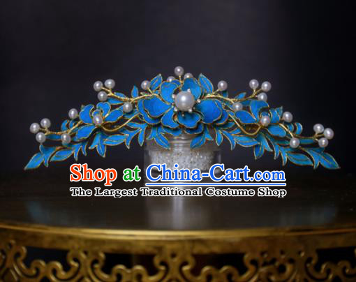 Chinese Handmade Princess Hanfu Pearls Lotus Hair Comb Hairpins Ancient Hair Accessories for Women