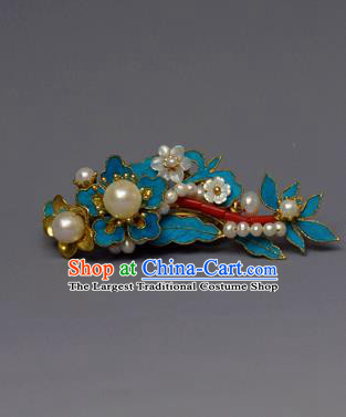 Chinese Ancient Qing Dynasty Pearls Hair Comb Hair Accessories Handmade Hairpins for Women