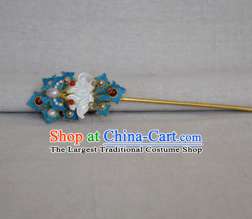 Chinese Handmade Hair Accessories Hanfu Tassel Hairpins Ancient Shell Lotus Hair Clip for Women