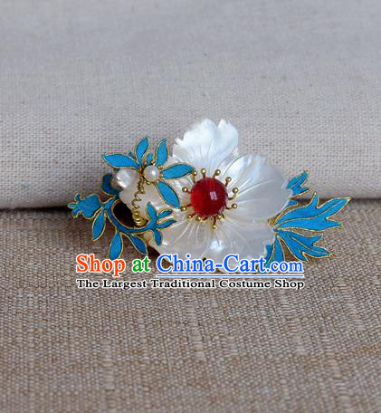 Chinese Handmade Hairpins Hair Accessories Ancient Hanfu Shell Flower Hair Claw for Women