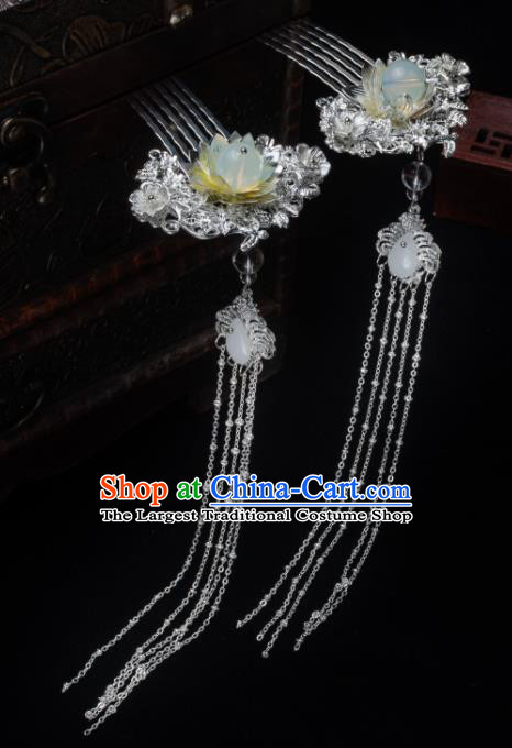 Chinese Ancient Hair Accessories Hanfu Tassel Hair Comb Handmade Hairpins for Women