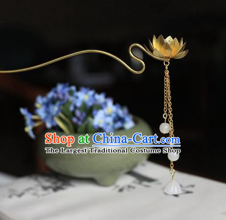 Chinese Ancient Hair Accessories Lotus Hair Clip Hanfu Handmade Hairpins for Women