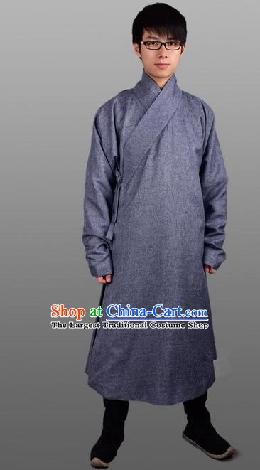 Chinese Ancient Traditional Ming Dynasty Swordsman Costumes Grey Robe for Men