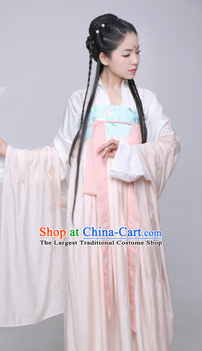 Chinese Ancient Hanfu Dress Tang Dynasty Palace Princess Embroidered Costume for Rich Women