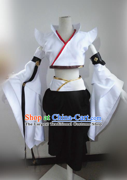 Asian Chinese Cosplay Peri Young Lady Costume Ancient Swordswoman Dress for Women