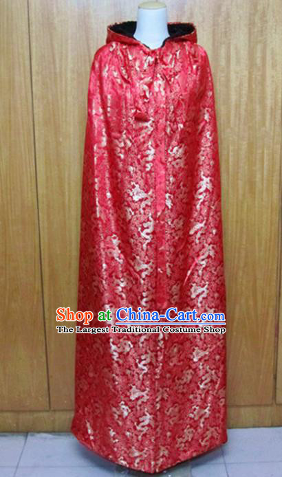 Traditional Chinese Ming Dynasty Red Cloak Ancient Princess Costume for Women