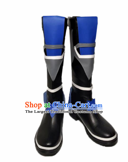 Asian Chinese Cosplay Cartoon Shoes Ancient Swordsman Black Boots for Men