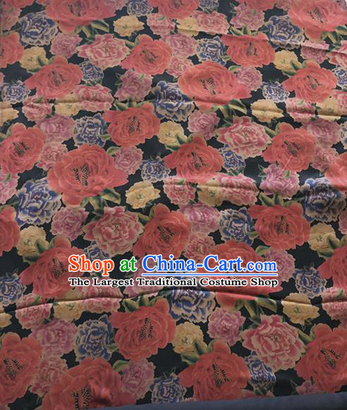 Asian Chinese Traditional Fabric Palace Rose Pattern Brocade Cloth Silk Fabric