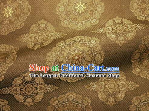 Asian Chinese Traditional Bronze Silk Fabric Royal Pattern Brocade Cheongsam Cloth Silk Fabric