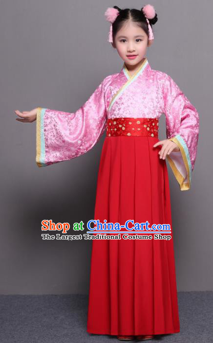 Chinese Ming Dynasty Princess Costume Ancient Court Maid Hanfu Dress for Kids