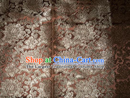 Chinese Traditional Silk Fabric Tang Suit Brown Brocade Cheongsam Classical Pattern Cloth Material Drapery